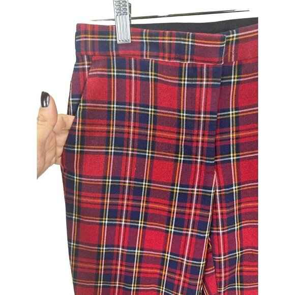 Zara Gingham Checked Flared Pants Plaid High Waisted Size Small - Picture 6 of 16